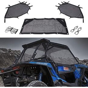 Window Net Left and Right Window Shade Cover for Polaris RZR XP 1000 2014-2019 Window UTV Side Net + Rear Mesh Window for UTV ATV RZR 570 800 900 1000 RZR XP Turbo 2 Seat (1Set/3Pcs)