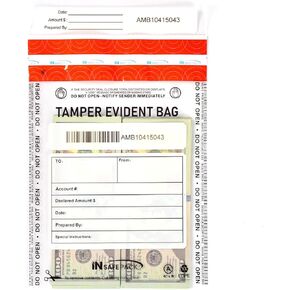 100 PCS 6"x9" Clear Business Bank Deposit Bags-High Level Security Cash Tamper Evident Bag