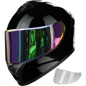 Full Face Motorcycle Helmets for Adult Men Women Lightweight Street Bike Motorbike Racing Casco Moto Helmet with Extra Clear Visor DOT Approved Model AU-T801