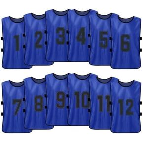 Tych3L Pinnies Scrimmage Vests for Adults, Youth (12-Jersey) - Soccer Pinnies, Sport Pinnies, Numbered Practice Jerseys