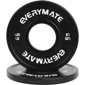 EVERYMATE Black Change Weight Plates 1.25LB 2.5LB 5LB Set Fractional Plate Olympic Bumper Plates for Cross Training Bumper Weight Plates Steel Insert Strength Training Weight Plates