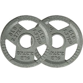 HulkFit 1 inch and 2 inch Cast Iron Weight Plate with Multi-Grip Handles and Enamel Coated for Barbells & Plate Only Strength Training - Grey