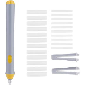 3 Colors Electric Eraser Battery Operated Automatic Pencil Shape Eraser Kit with 22 Eraser Refills for Drawing, Painting(Gray)