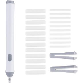 Electric Eraser, Battery Operated Automatic Pencil Eraser with 22 Eraser Refills for Painting Sketching Drafting(White)