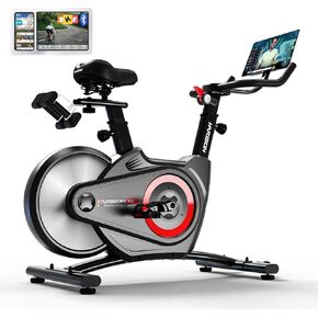 دراجات هاريسون الثابتة المغناطيسية للصالة الرياضية المنزلية، دراجة ركوب الدراجات الداخلية بسعة 350 رطل مع دولاب الموازنة الكامل والبلوتوث in Kuwait