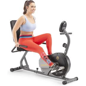 Marcy Magnetic Recumbent Bike with Adjustable Resistance and Transport Wheels NS-716R, 11.00 x 22.00 x 31.00"