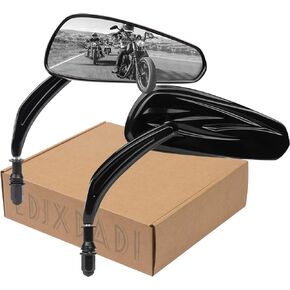 Motorcycle Rear view Mirrors for Harley Sportster Road King Street Electra Glide Road Glide Dyna Softail 1982-2023 (Black)