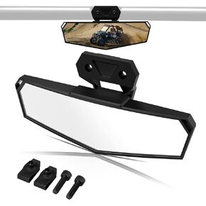 UTV Rear View Mirror, RZR Center Rearview Mirror 1.5"-2" Roll Bar Mount Compatible with Polaris RZR General, Pioneer, Talon, Can Am Commander Maverick X3, Kawasaki, Arctic Cat Wildcat