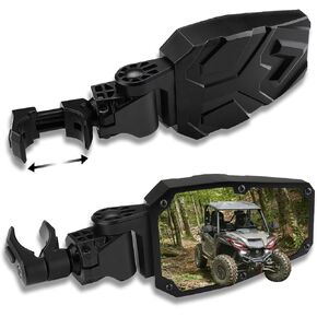 SHEJISI UTV Side Mirrors,UTV Mirror Automatic Folding and Resetting in The Event of Collision,Fits 1.5"-2"Roll Bars Compatible with Polaris RZR,Can Am X3, Honda Pioneer, Kawasaki Mule, Cfmoto Zforce