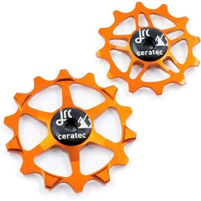 JRC Components Ceramic Derailleur Pulley Wheel | Pair of 14&12T Jockey Wheels Hybrid Ceramic Bearing - MTB Bike Rear Derailleur Pulley Wheels | Hybrid Ceramic Pulley Wheels