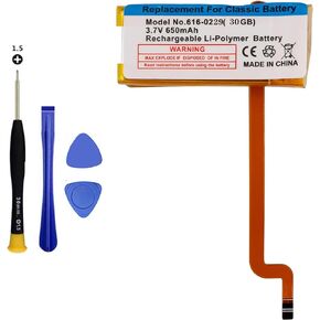 Vvuilsty 616-0229 Battery for iPod Classic 5th 5.5 Gen 6th/7th Gen A1136 (Thin),Rechargeable 0 Cycle Battery Compatible with iPod Classic 6th/7th Gen 30GB with Repair Tool Kits