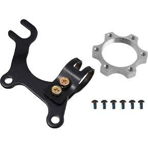 RUJOI Disc Brake Conversion Kit, 1Pcs Disc Brake Adapter Bracket Fitting Frame Mount Cycling Holder,1 pcs Alu-Alloy Threaded Hubs Disk Adapter for Bike Brake Rotor with 6 pcs T25 Bolts Screws
