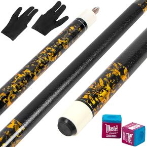 LOTKEY Pool Stick, Pool Cue 58'' 21 oz Cue Sticks with Extra 2 Pool Chalks Solid Wood Pool Sticks Durable for Professional Billiard Players