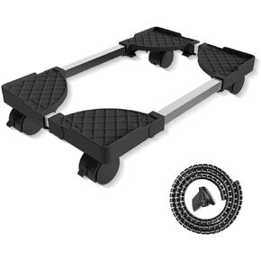 Computer Tower Stand, Adjustable Mobile CPU Stand Fits Most PC Tower, Desktop CPU Holder with 4 Rolling Caster Wheels, PC Floor Cart Riser Gaming Desk Accessories