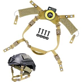 AOUTACC Helmet Suspension Strap System with Liner，Helmet Chin Strap Tactical Helmet Accessories with Bolts and Screws for WENDY/MICH/FAST/IBH/M88