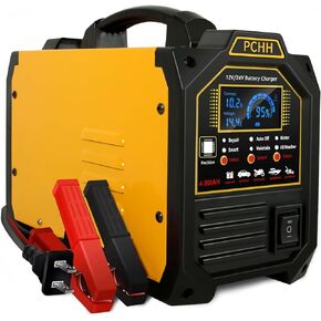 12V 24V Car Battery Charger Heavy Duty, 0-15A Automatic Battery Maintainer, Smart Trickle Charger with Auto Shutoffs, Repair, Winter Mode, for Automotive Car Truck Motorcycle RV AGM Deep Cycle