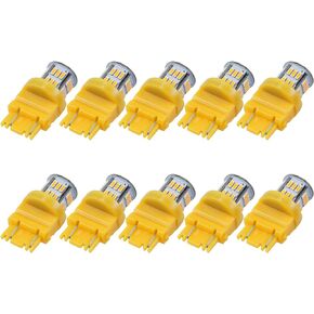 10 Packs LED Light Bulbs Super Bright 3157 3156 3057 4057 4157 for Cars 12V Non-Polarity 39-SMD LED Chipsets with Projector for Turn Signal Lights Taillights Replacement(Amber)