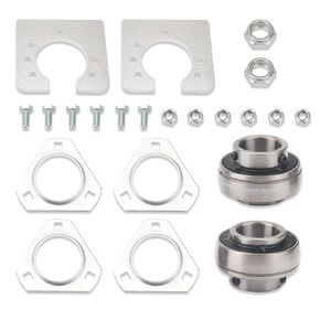 Go-Kart Live Axle Bearing Kit (1 inch) Compatible with Azusa axles, Also for Go Karts Mi-ni Bikes/Trikes/Off Road ATV - Axle with 3-Hole Flangettes