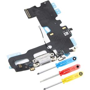 MMOBIEL Dock Connector Compatible with iPhone 7 Plus 2016 - Charging Port Flex Cable - Headphone Port/Microphone/Antenna Replacement - Incl. Screwdrivers - Black