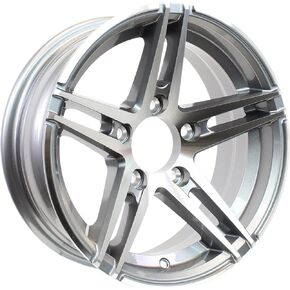 2-Pack Gunmetal Aluminum Spoke Sidewinder Trailer Rim 15 in. x 5 15x5 in Grey