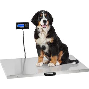 Houseables Dog Scale for Large Dogs, Vet Pet Scales, Digital Animal Weight Machine, 41"x21", 440 LB, Stainless Steel, Extra Wide Platform, Weigh Livestock, Sheep, Goat, Rabbit, Lamb, Shipping Packages