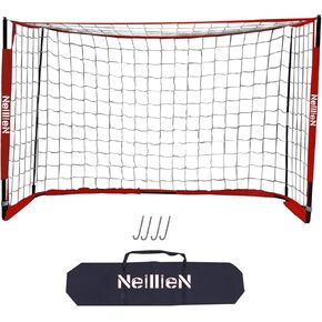 NeillieN المحمولة أهداف كرة القدم الفناء الخلفي 6 * 4FT، ترقية إطار هدف كرة القدم شبكة كرة القدم مع حقيبة حمل داخلي في الهواء الطلق - ممارسة. (6 * 4 قدم) in Kuwait