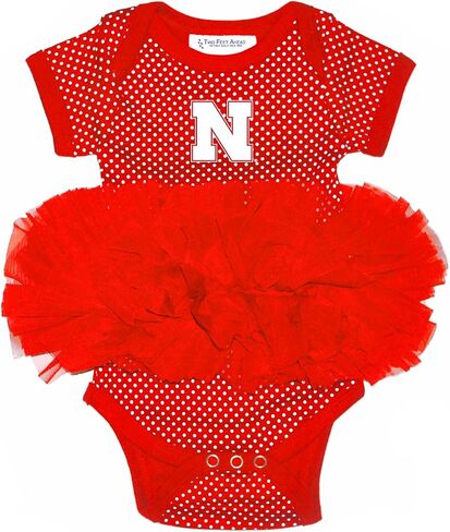 NCAA Nebraska Cornhuskers Children Girls Pin Dot Tutu Creeper,12 mo,Red in Saudi Arabia