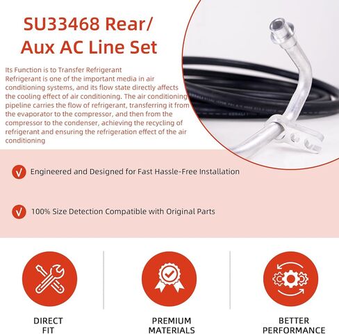 SU33468 Rear/Aux AC Line Set Compatible with 2007-2014 Chevy Suburban GMC Yukon XL Cadillac Escalade ESV in Saudi Arabia