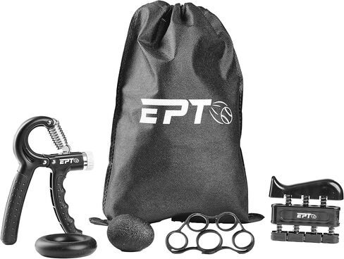 Baseball Training Equipment| Resistance Arm Bands + Forearm Grip Adjustable+ Hand Griper+ Finger Stretcher+ Grip Ring+ Stress Grip Ball+ Carrying Bag+ Instructions| (9 Items) in Saudi Arabia