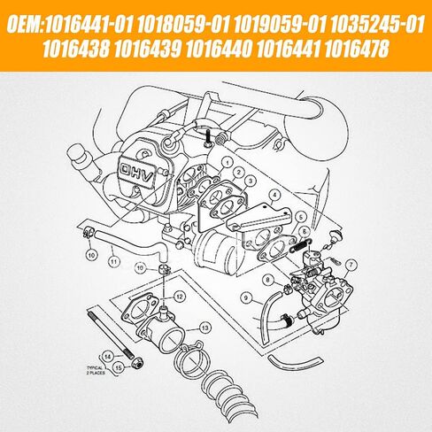 Wztepeng استبدال 101905901 FE350 المكربن ​​مع مضخة الوقود متوافق مع 1996-UP Club Car Golf Cart Precedent Turf Carryall Carb استبدال 1019059-01 1016441-01 1035245-01 1016438 1016439 1016440 in Kuwait