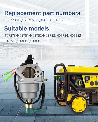 مكربن ​​380723515 375715509 مناسب لمحرك فيرمان 439cc 5700/7500/8000/9400/10000 وات مناسب لمكربن ​​Huayi 490.131000.16F in Kuwait