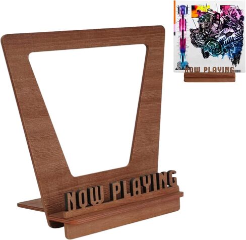 Aikyam Records Now Playing Vinyl Record Stand 3D Retro Holder For Vinyl Records Wood Record Stand Vinyl Gift Ideas Turntable Accessories Album Record Holder LP Vinyl Record Storage Display Stand in Saudi Arabia
