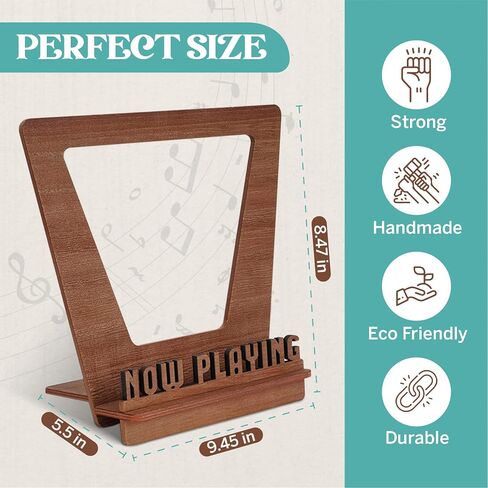 Aikyam Records Now Playing Vinyl Record Stand 3D Retro Holder For Vinyl Records Wood Record Stand Vinyl Gift Ideas Turntable Accessories Album Record Holder LP Vinyl Record Storage Display Stand in Saudi Arabia