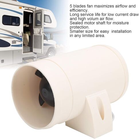 4" in-Line Marine Bilge Air Blower 12V 270, Bilge Blower, Turbo in Line Bilge Blower, 5 Blades Fan 3in RV Ventilation Fan Low Current Draw for Boat Marine in Kuwait