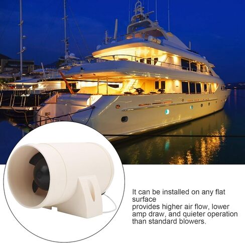 4" in-Line Marine Bilge Air Blower 12V 270, Bilge Blower, Turbo in Line Bilge Blower, 5 Blades Fan 3in RV Ventilation Fan Low Current Draw for Boat Marine in Kuwait