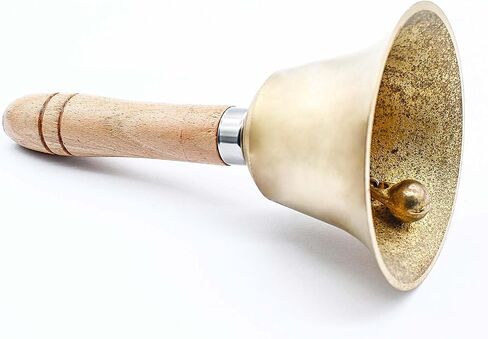 Hand Bell, 3.15 Inch Hand Held Bell with Wooden Handle, Super Loud Solid Brass Hand Call Bell for Adults, Used for Christmas, Weddings, Service, School, Animal in Saudi Arabia