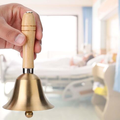 Hand Bell, 3.15 Inch Hand Held Bell with Wooden Handle, Super Loud Solid Brass Hand Call Bell for Adults, Used for Christmas, Weddings, Service, School, Animal in Saudi Arabia