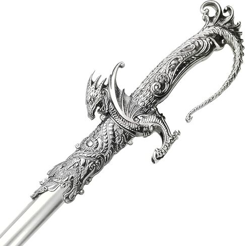 Saint George Dragon Saber Fantasy Knight Sword - Dull Blade - for Collections, Gifts in Kuwait
