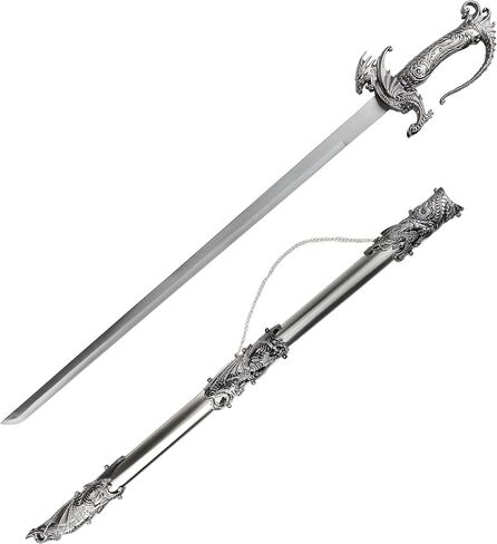 Saint George Dragon Saber Fantasy Knight Sword - Dull Blade - for Collections, Gifts in Kuwait