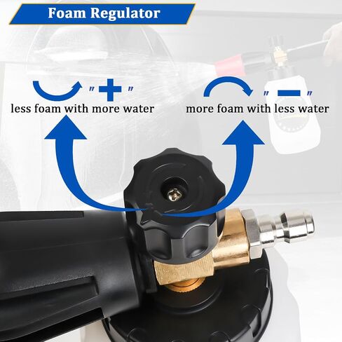 Yiliaw Snow Foam Cannon for Pressure Washer Big Mouth Soap Foam Cannons with 1/4 Inch Quick Connector Adjustable Nozzle Car Wash Foam Blaster,4000PSI,1L in Saudi Arabia
