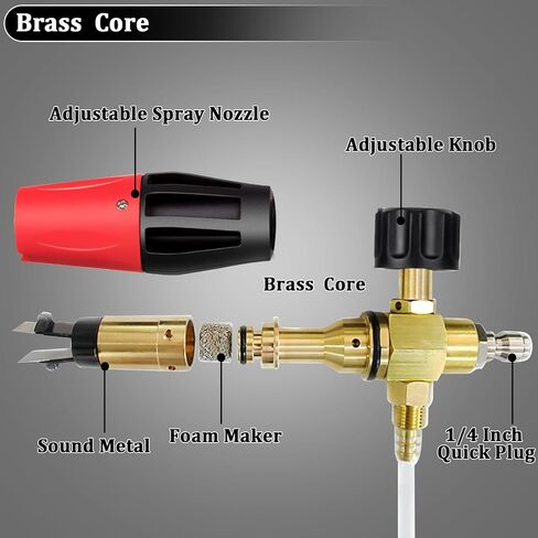 Yiliaw Snow Foam Cannon for Pressure Washer Big Mouth Soap Foam Cannons with 1/4 Inch Quick Connector Adjustable Nozzle Car Wash Foam Blaster,4000PSI,1L in Kuwait