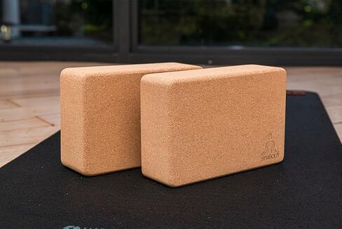 مكعبات يوجا من الفلين الطبيعي من SymBody، قطعتان - مكعبات يوجا عالية الكثافة مع سطح غير قابل للانزلاق، كتلة فلين خفيفة الوزن ومقاومة للرطوبة، ملحقات يوجا مثالية للرجال والنساء، البيلاتس والتأمل in Kuwait