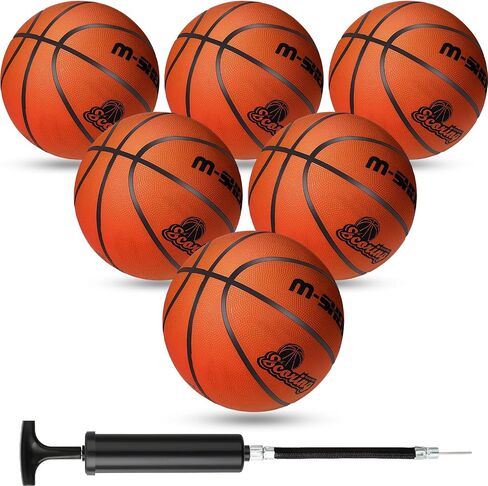 6 Pcs Basketballs Bulk Christian Charity Donation Supplies Size 5 Basketballs for Kids 27.5 Inch Basketball with Pump Xmas Gifts for Kids Basketball Games Training in Saudi Arabia