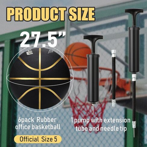 6 Pcs Basketballs Bulk Christian Charity Donation Supplies Size 5 Basketballs for Kids 27.5 Inch Basketball with Pump Xmas Gifts for Kids Basketball Games Training in Kuwait