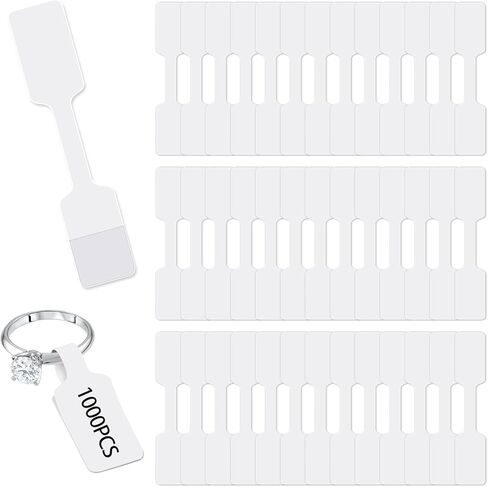 1000 قطعة من ملصقات أسعار المجوهرات الفارغة، علامات أسعار المجوهرات ذاتية اللصق، ملصقات علامات الأسعار لحلق السوار، ملصقات الكابلات، علامات تعريف بيضاء للإصلاح in Kuwait