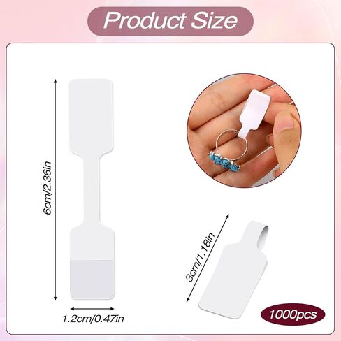 1000 قطعة من ملصقات أسعار المجوهرات الفارغة، علامات أسعار المجوهرات ذاتية اللصق، ملصقات علامات الأسعار لحلق السوار، ملصقات الكابلات، علامات تعريف بيضاء للإصلاح in Kuwait