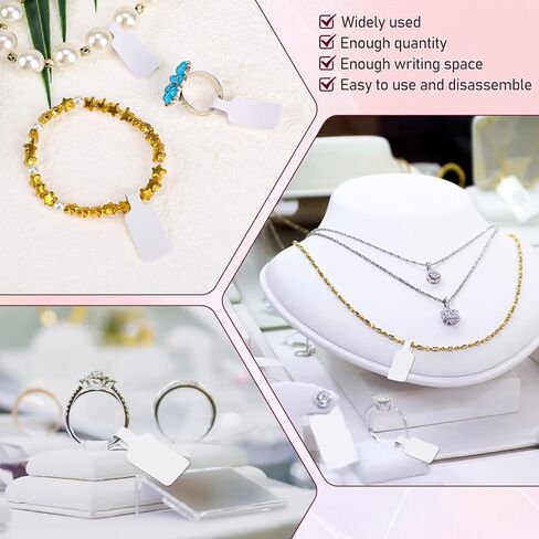 1000 قطعة من ملصقات أسعار المجوهرات الفارغة، علامات أسعار المجوهرات ذاتية اللصق، ملصقات علامات الأسعار لحلق السوار، ملصقات الكابلات، علامات تعريف بيضاء للإصلاح in Kuwait