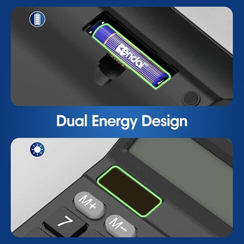 آلة حاسبة مع شاشة عرض كبيرة مكونة من 12 رقمًا، أزرار كبيرة مريحة تعمل باللمس، تدعم الطاقة الشمسية والبطارية للمكتب والمدرسة والمنزل والأعمال in Kuwait