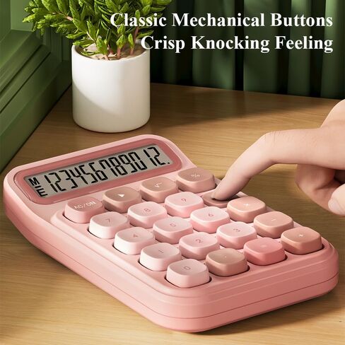 آلة حاسبة مكتبية من إم آند جي مع أزرار ميكانيكية، شاشة LCD كبيرة مكونة من 12 رقمًا، آلة حاسبة كبيرة للأزرار للمكتب والمنزل والمدرسة، قاعدة مضادة للانزلاق، بطارية متضمنة (أخضر) in Kuwait