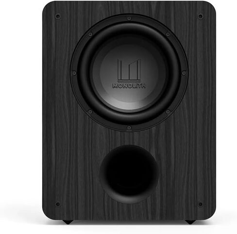 مضخم صوت Monolith M-10 V2 مقاس 10 بوصات معتمد من THX بقوة 500 وات - تشويه منخفض، خرج طاقة عالي، خزانة HDF ذات فتحات تهوية، مدخلات RCA وXLR، لأنظمة المسرح المنزلي، لمسة نهائية من الرماد الأسود in Saudi Arabia